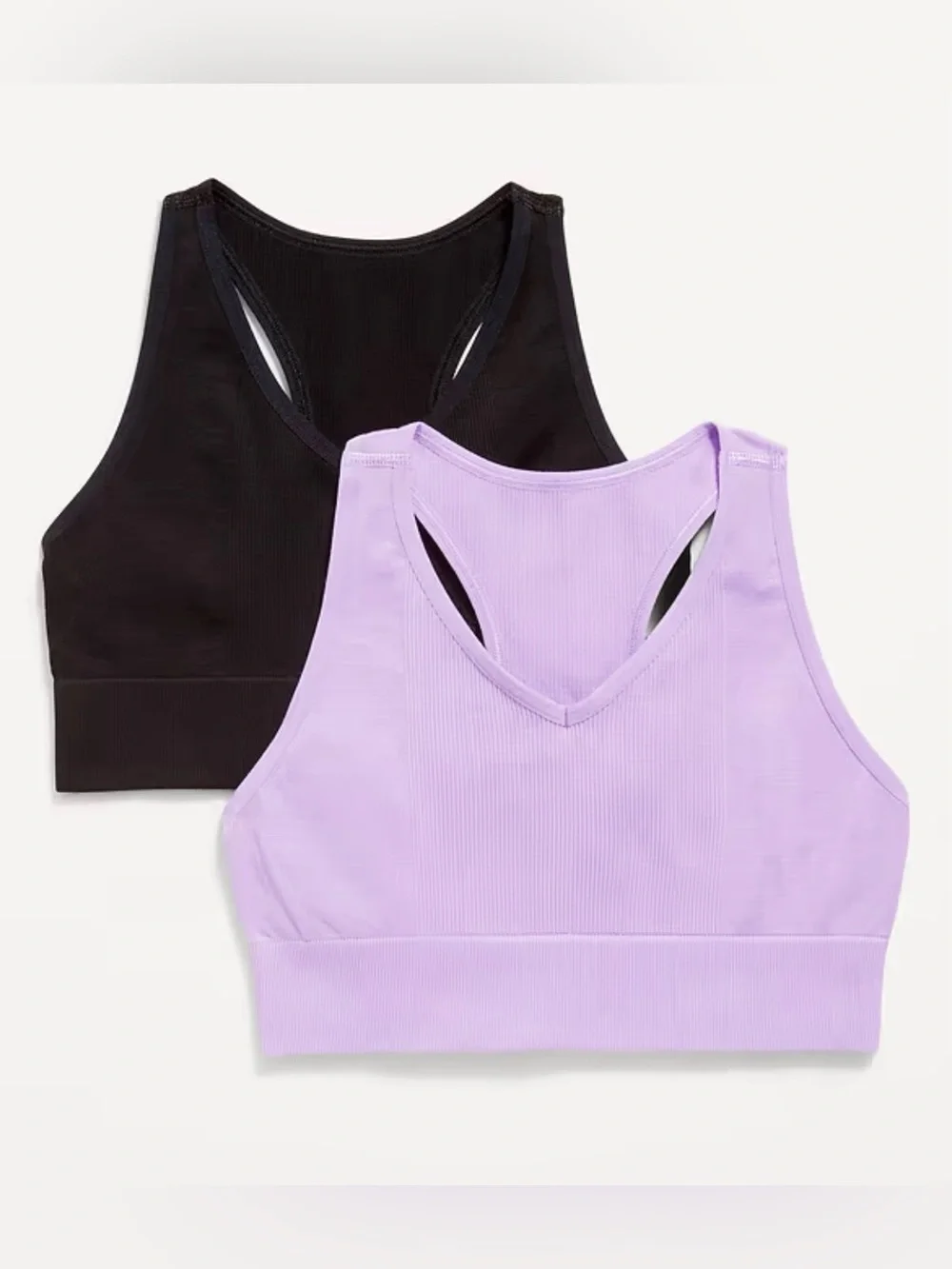 Old Navy Seamless Performance Bra 2-Pack Purple/Black Size Small NWT IN PKG
